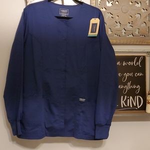 NWT Cherokee Workwear Large Navy Scrub Jacket